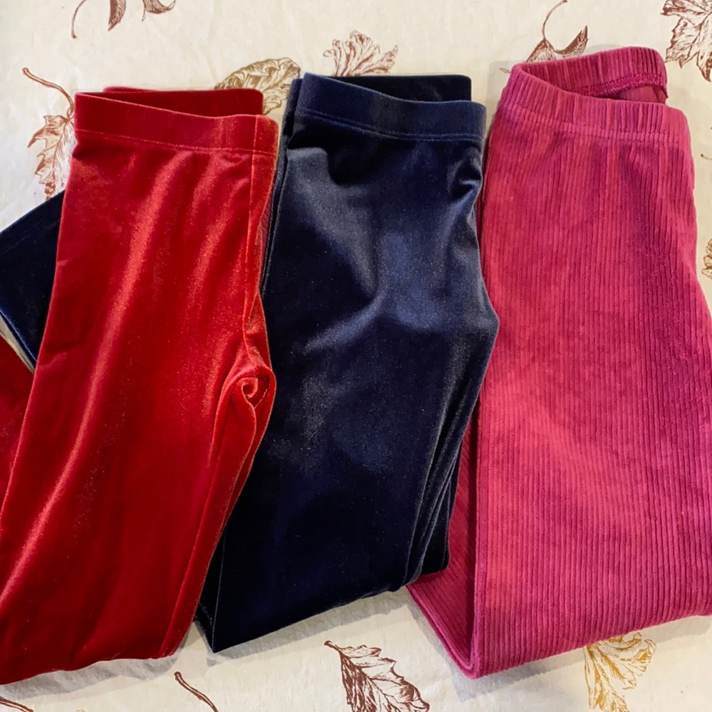 Janie & Jack velvet and corduroy girl leggings